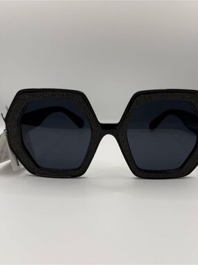 Black Oversized Geometric Glitter Sunglasses â New With Tags